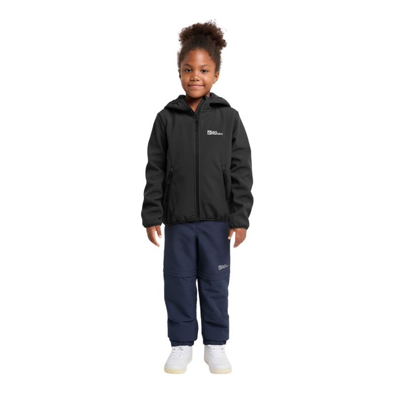 Jack Wolfskin Kid's Fourwinds Jacket in Granite Black-2