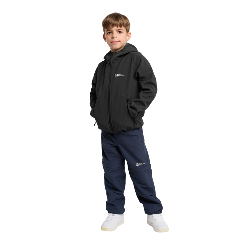 Jack Wolfskin Kid's Fourwinds Jacket in Granite Black-3