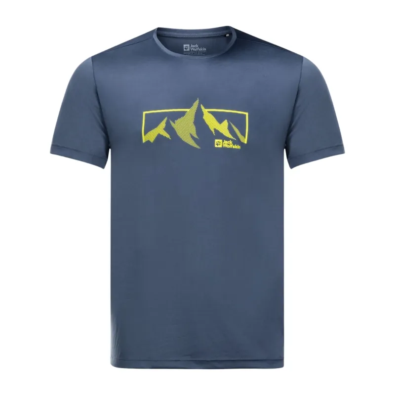 Jack Wolfskin Men's Peak Graphic Short Sleeve T-Shirt in Evening Sky