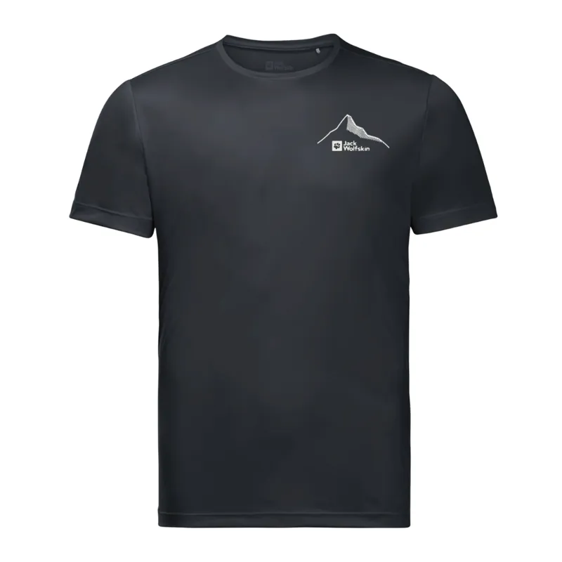 Jack Wolfskin Men's Peak Graphic Short Sleeve T-Shirt in Phantom