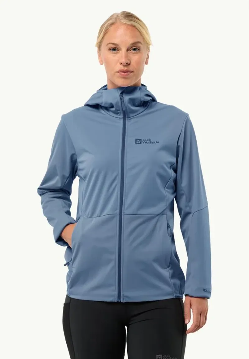 Jack Wolfskin Women's Feldberg Hoody Softshell in Elemental Blue-1