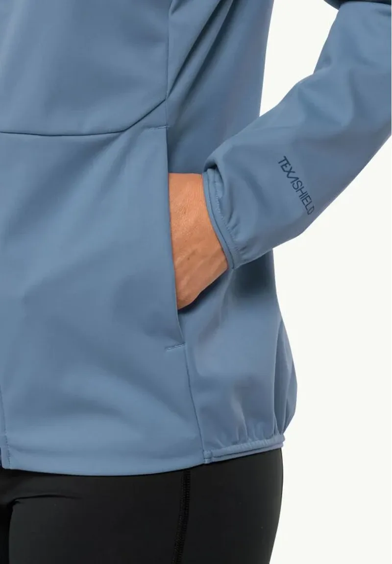 Jack Wolfskin Women's Feldberg Hoody Softshell in Elemental Blue-3