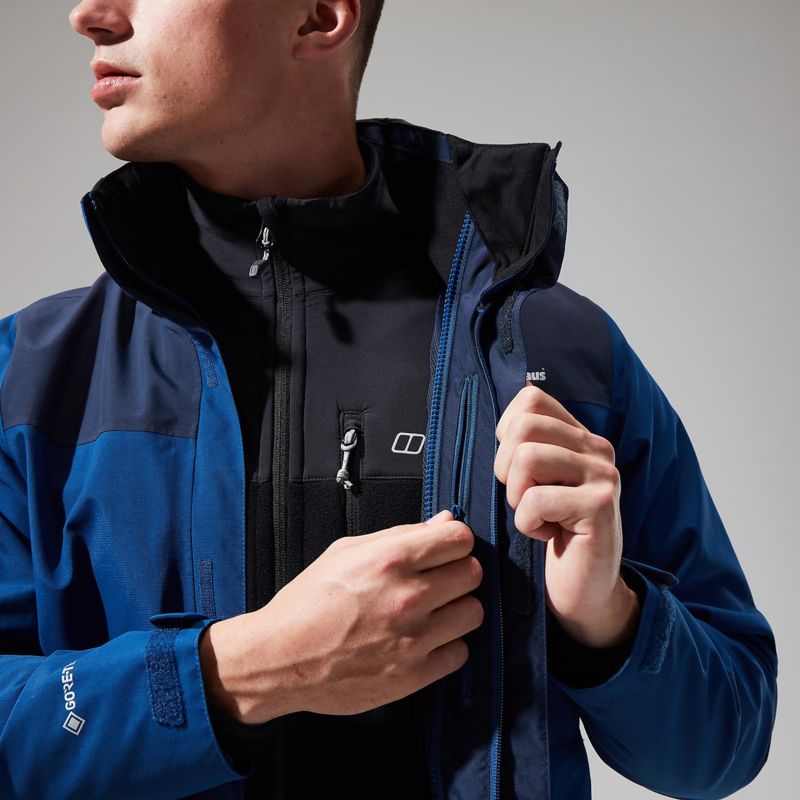 Berghaus Men's Hillwalker InterActive Shell Jacket in Blue/Dark Blue-4