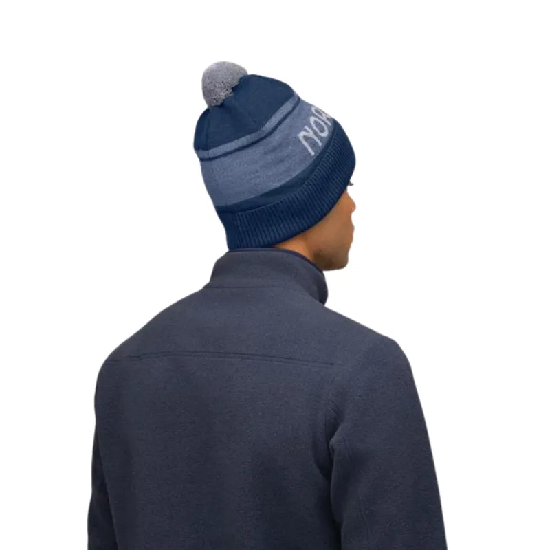 Norrona Adult 29 Heavy Merino Ull Logo Beanie in Indigo Night Melange -2