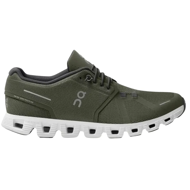 On Running Men's Cloud 5 Running Shoes in Olive/White