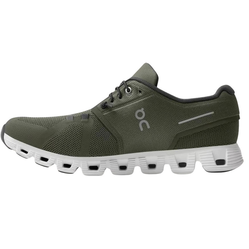 On Running Men's Cloud 5 Running Shoes in Olive/White-2