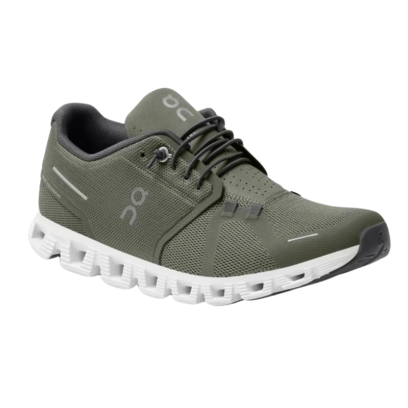 On Running Men's Cloud 5 Running Shoes in Olive/White-1