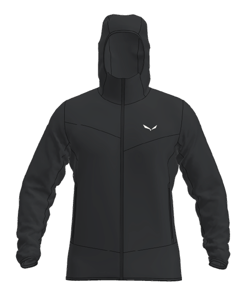 Salewa Men's Puez Altavia Polarlite Hooded Jacket in Black Out-1