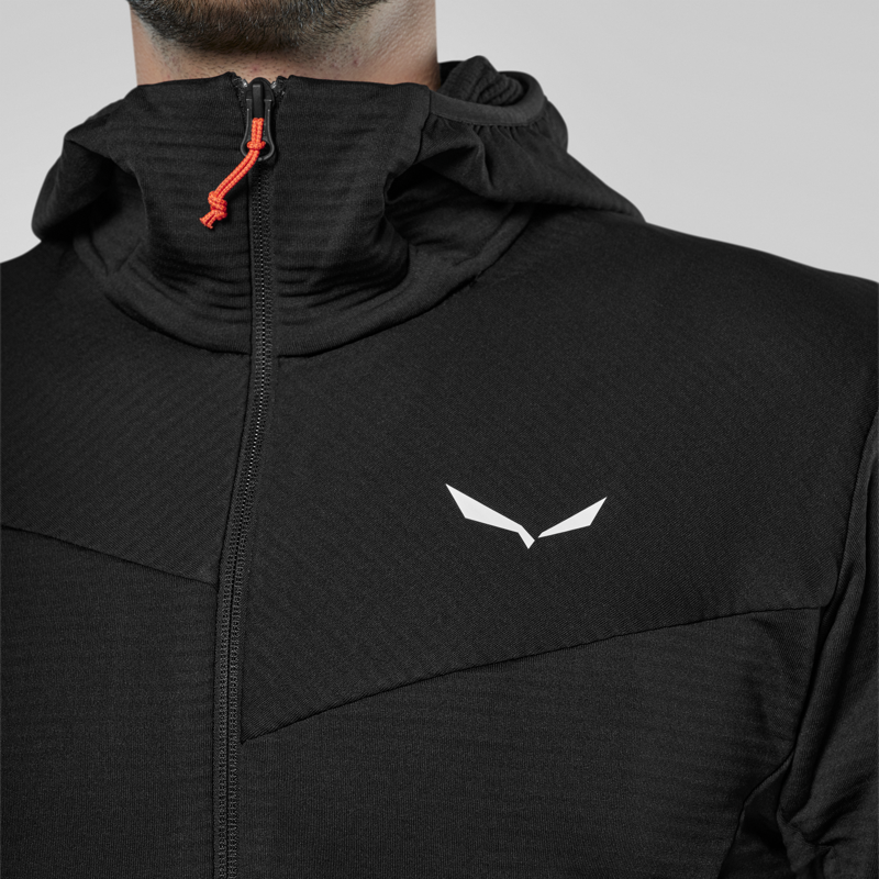 Salewa Men's Puez Altavia Polarlite Hooded Jacket in Black Out-3