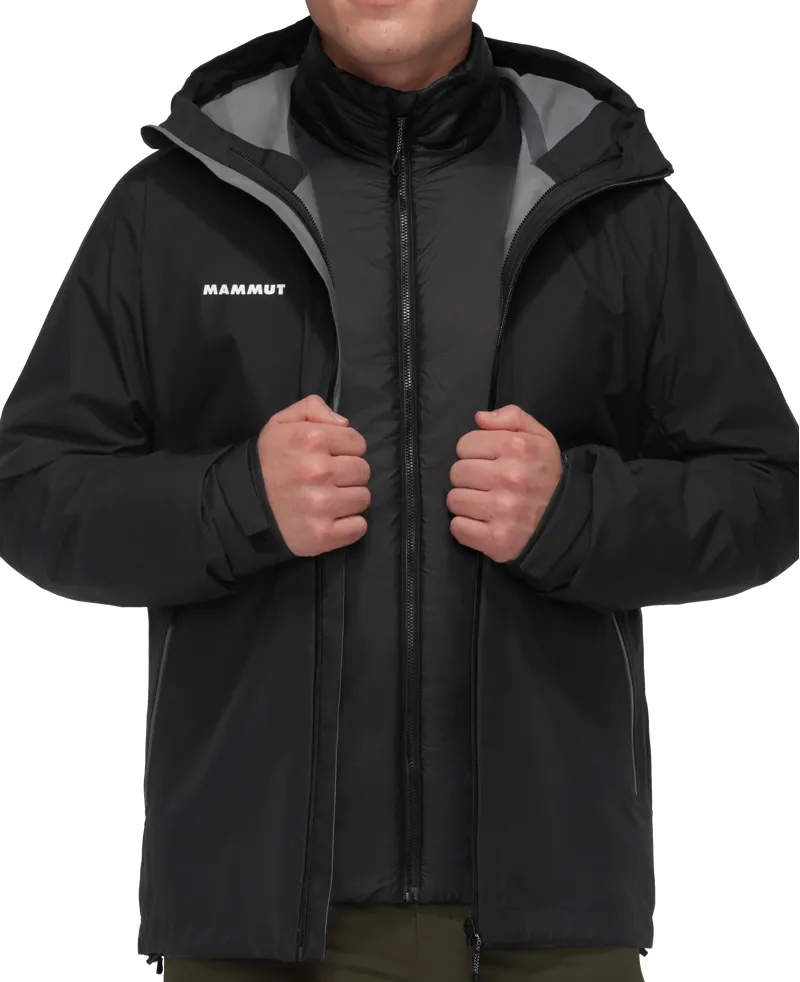 Mammut Men's Alto Light 3-in-1 HS Hooded Jacket in Black/Black-2