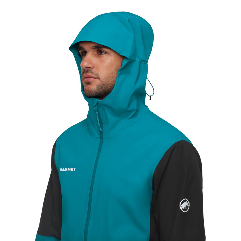 Mammut Men's Linard Guide HS Hooded Jacket in Black/Deep Teal-4