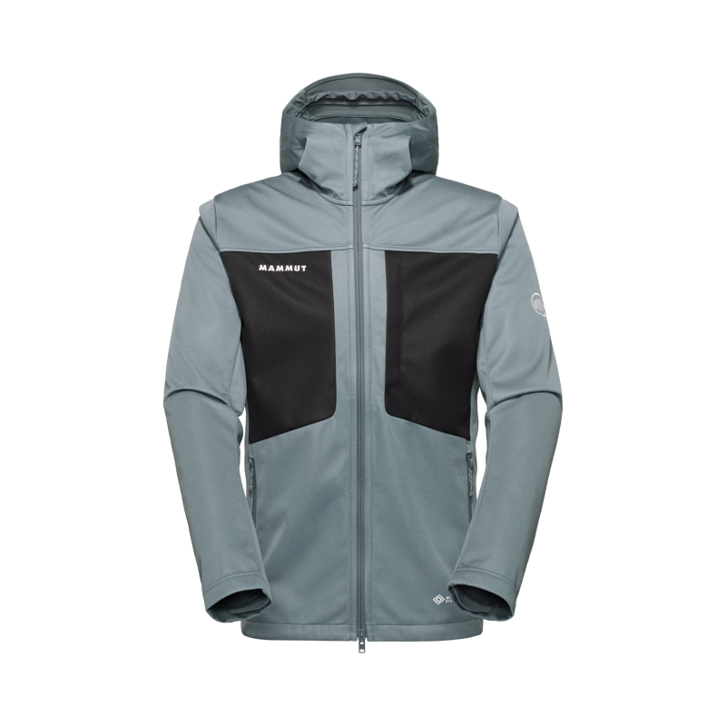 Mammut Men's Ultimate VIII SO Hooded Jacket in Strata/Black