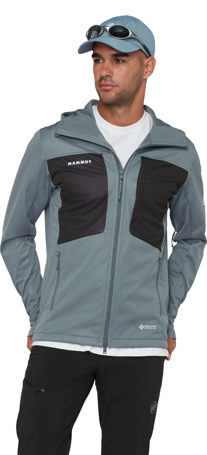 Mammut Men's Ultimate VIII SO Hooded Jacket in Strata/Black-1