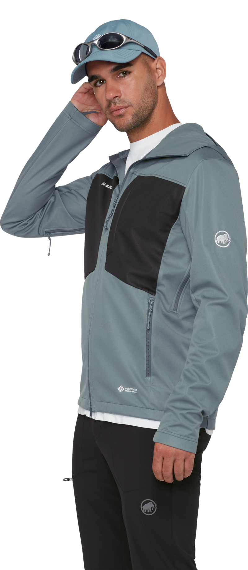 Mammut Men's Ultimate VIII SO Hooded Jacket in Strata/Black-2