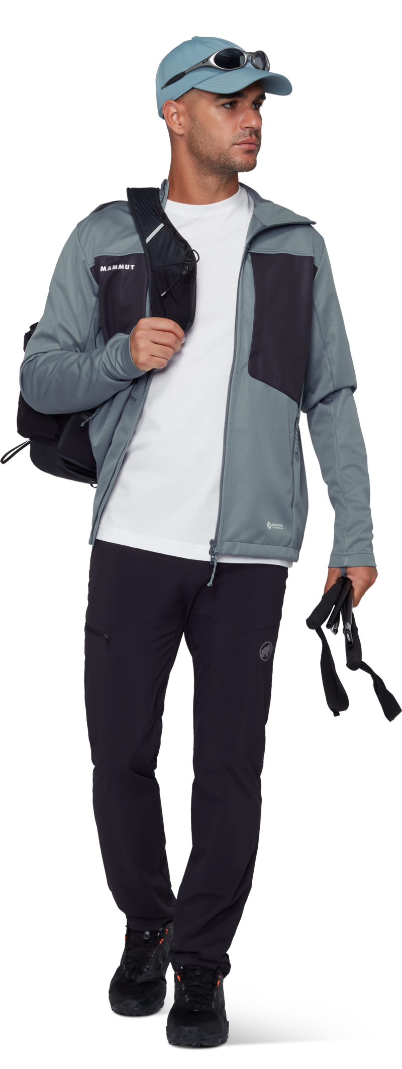 Mammut Men's Ultimate VIII SO Hooded Jacket in Strata/Black-7