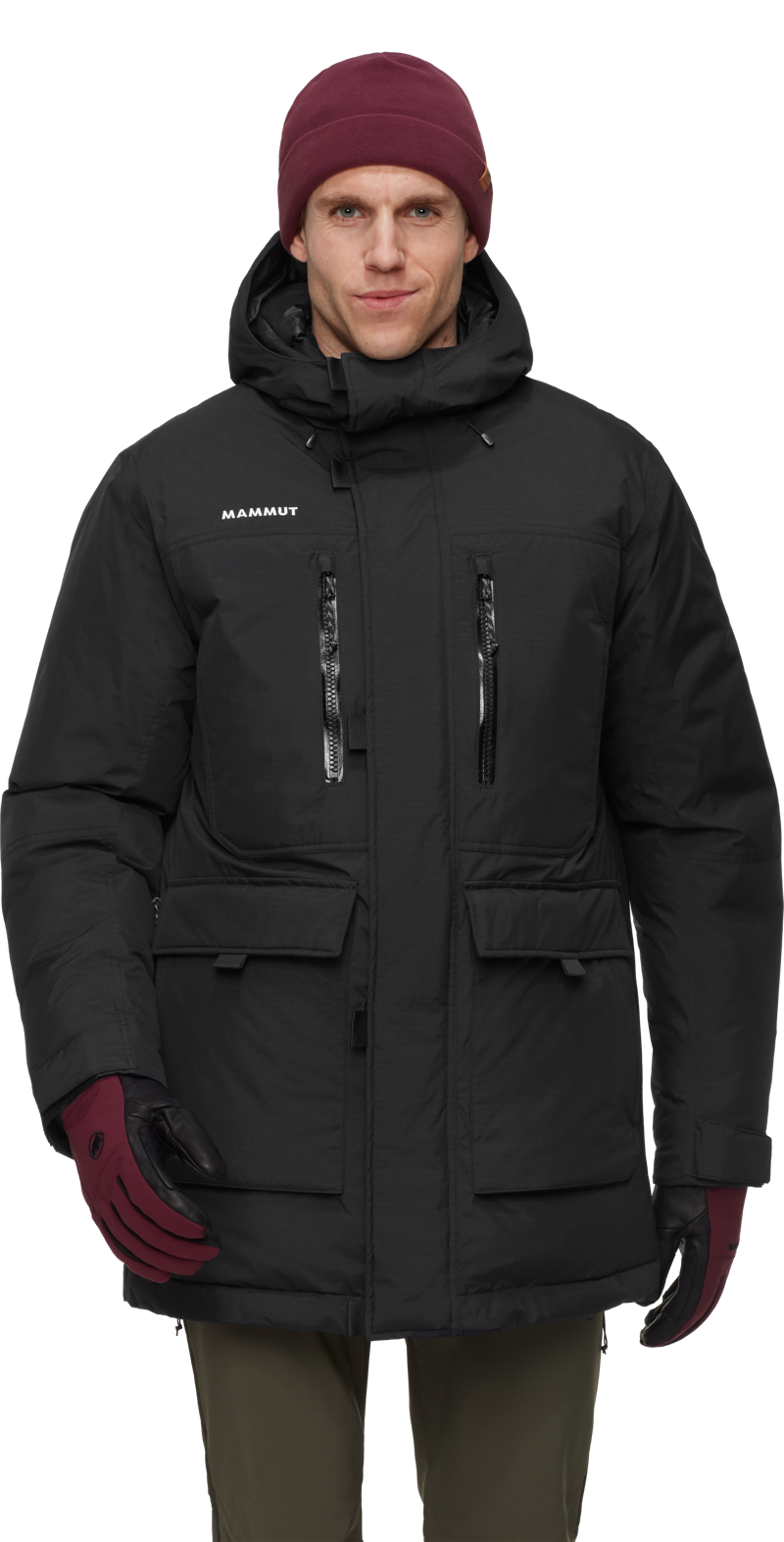 Mammut Men's Arctic IN Hooded Parka in Black-1