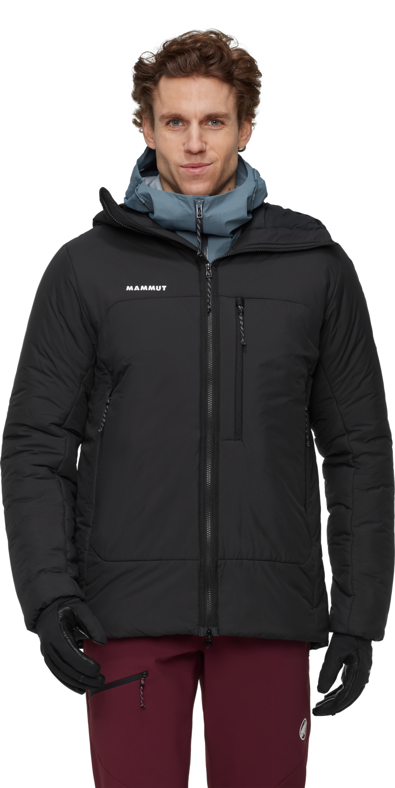 Mammut Men's Rime Pro Belay IN Hooded Jacket in Black-2