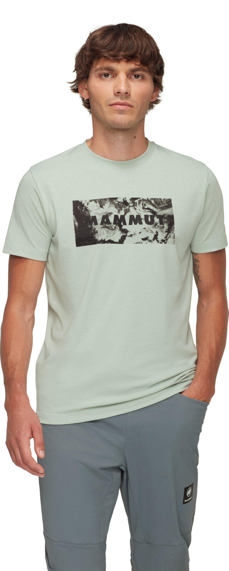 Mammut Men's Trovat Logo T-Shirt in Silver Sage-1