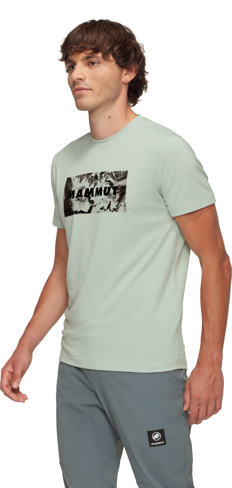 Mammut Men's Trovat Logo T-Shirt in Silver Sage-3