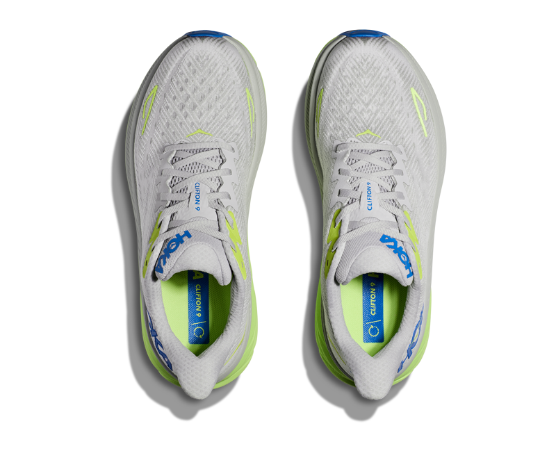 Hoka Men's Clifton 9 in Stardust/Electric Cobalt-7