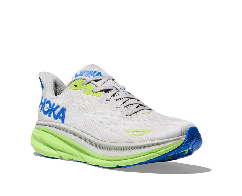Hoka Men's Clifton 9 in Stardust/Electric Cobalt-2