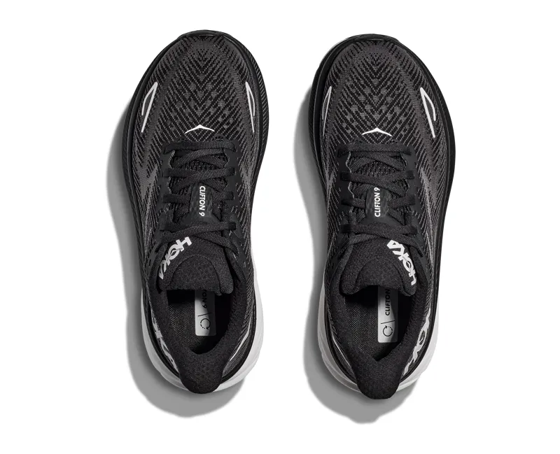 Hoka Women's Clifton 9 in Black/White-4