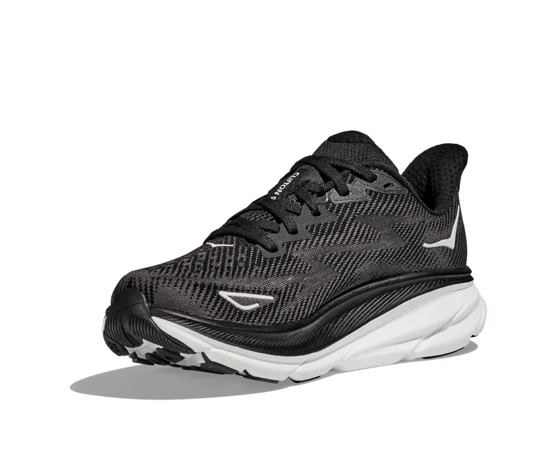 Hoka Women's Clifton 9 in Black/White-6