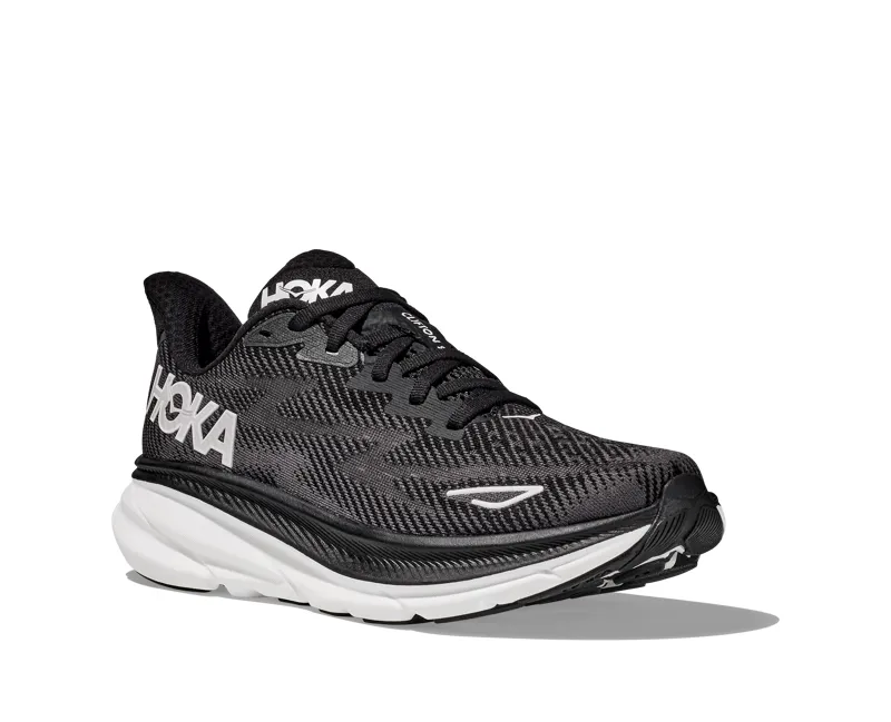 Hoka Women's Clifton 9 in Black/White-2