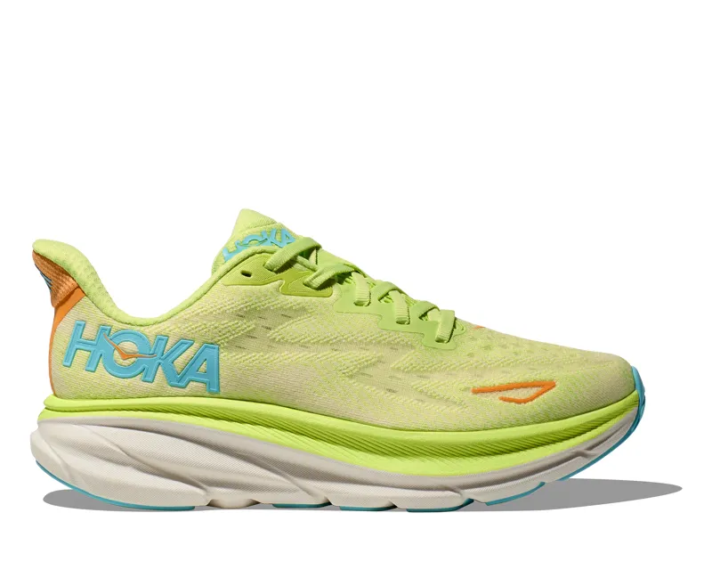 Hoka Women's Clifton 9 in Lettuce/Solar Flare