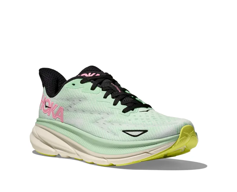 Hoka Women's Clifton 9 in Mint Fluorite/Snow Melt-3