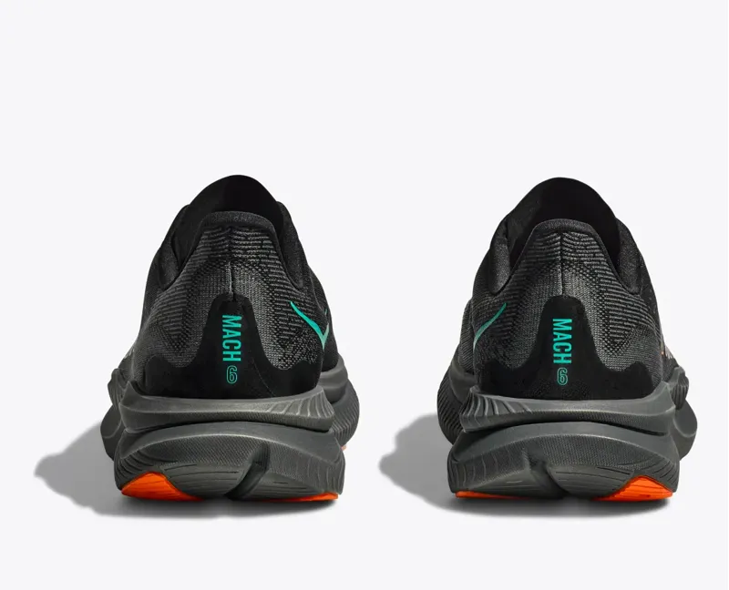 Hoka Men's Mach 6 in Black/Electric Tangerine-6