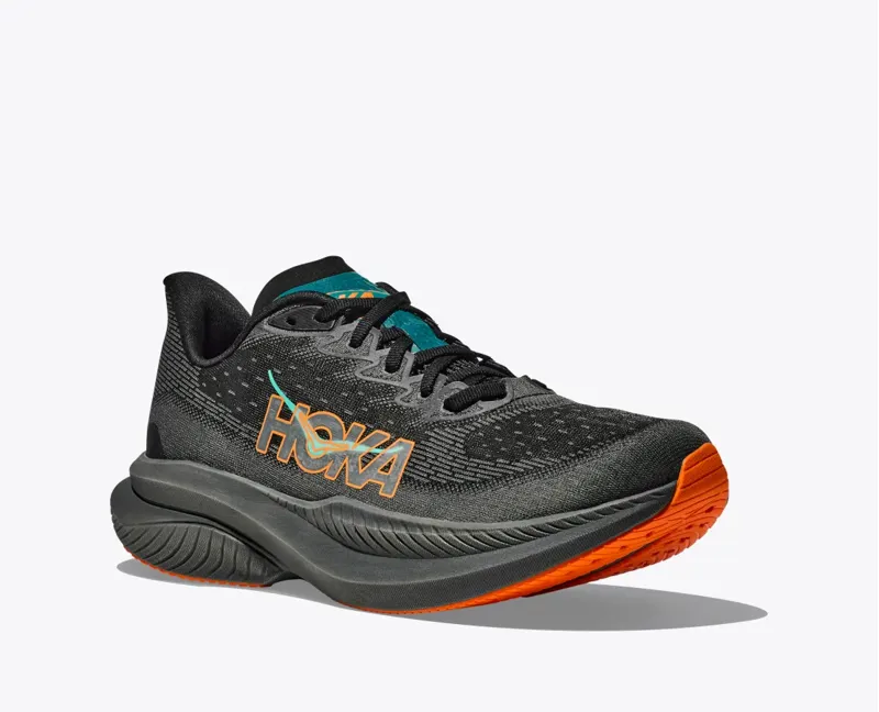 Hoka Men's Mach 6 in Black/Electric Tangerine-4