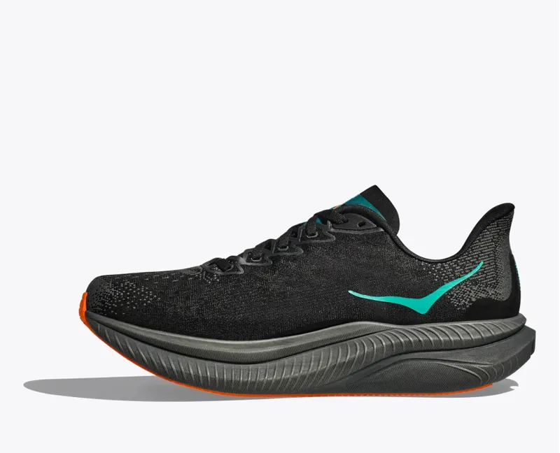 Hoka Men's Mach 6 in Black/Electric Tangerine-7