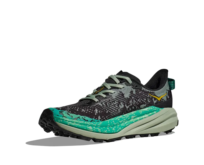 Hoka Women's Speedgoat 6 in Black/Aloe Vera-6