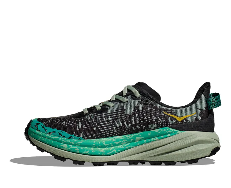 Hoka Women's Speedgoat 6 in Black/Aloe Vera-7