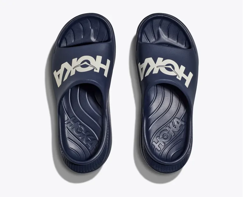Hoka Ora Athletic Slide in Varsity Navy/White-1