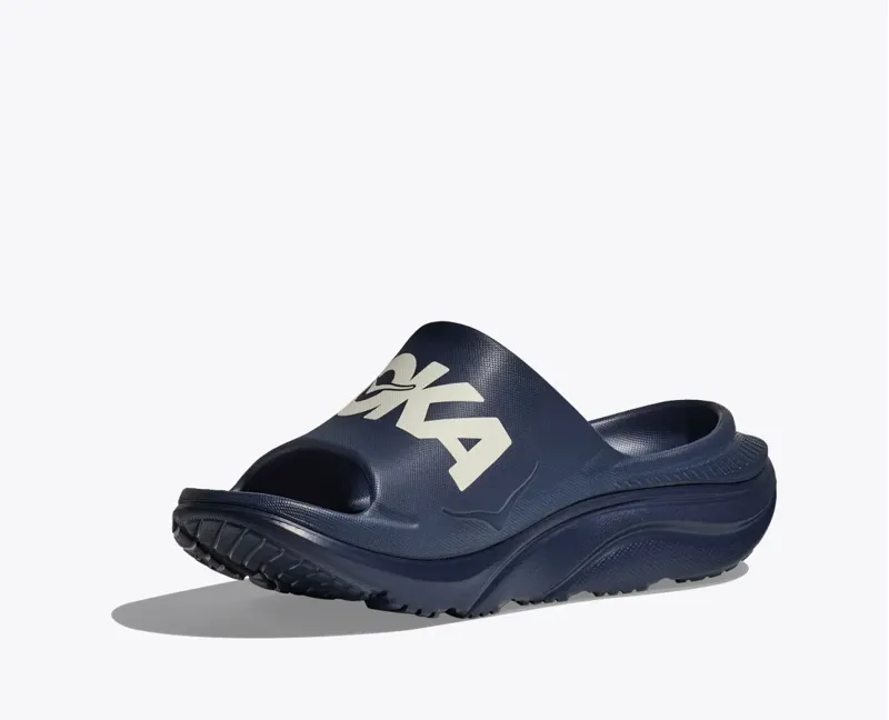 Hoka Ora Athletic Slide in Varsity Navy/White-2