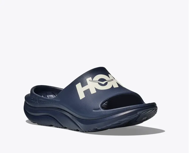 Hoka Ora Athletic Slide in Varsity Navy/White-5