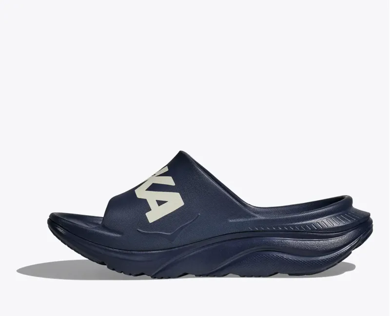 Hoka Ora Athletic Slide in Varsity Navy/White-7