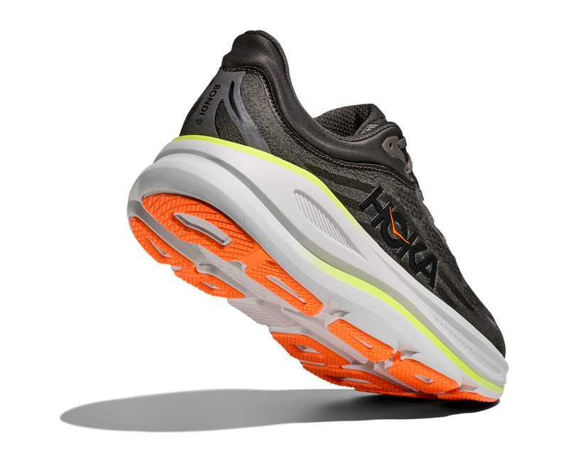 Hoka Men's Bondi 9 in Asphalt Grey/Gravel-5