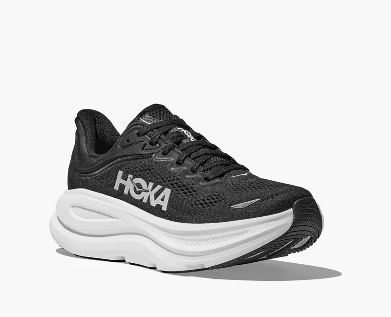 Hoka Women's Bondi 9 Wide in Black/White-3