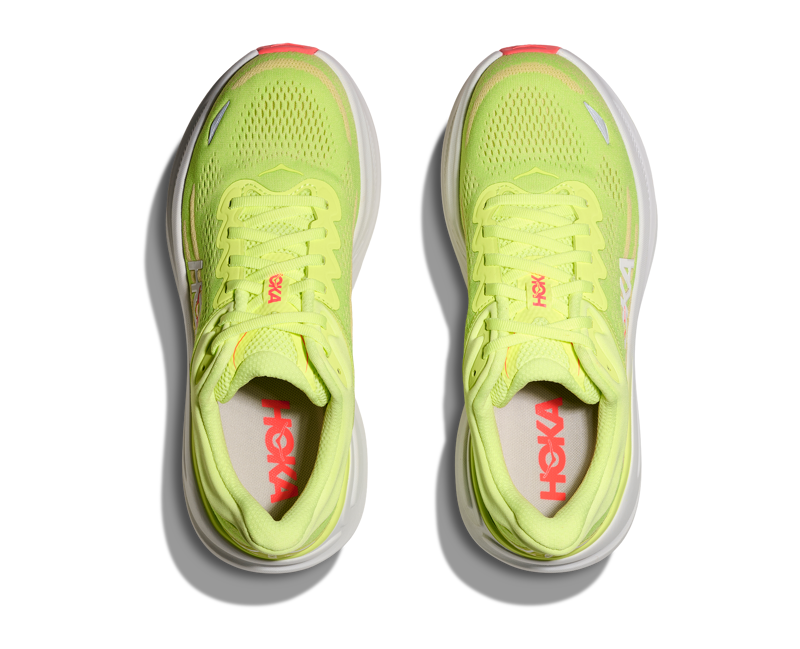 Hoka Women's Bondi 9 in Neon Yuzu/Sunlight-6