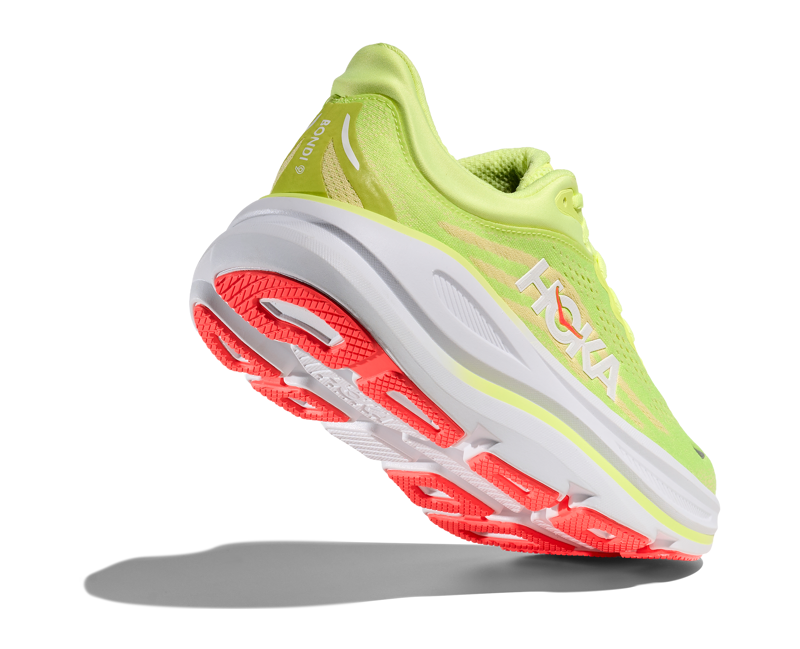 Hoka Women's Bondi 9 in Neon Yuzu/Sunlight-2