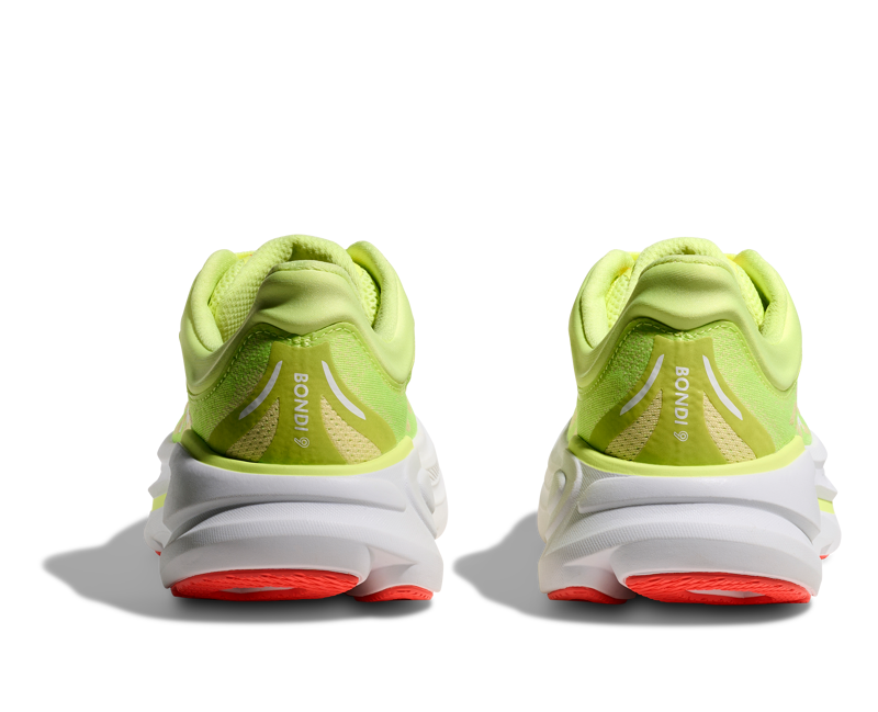 Hoka Women's Bondi 9 in Neon Yuzu/Sunlight-5