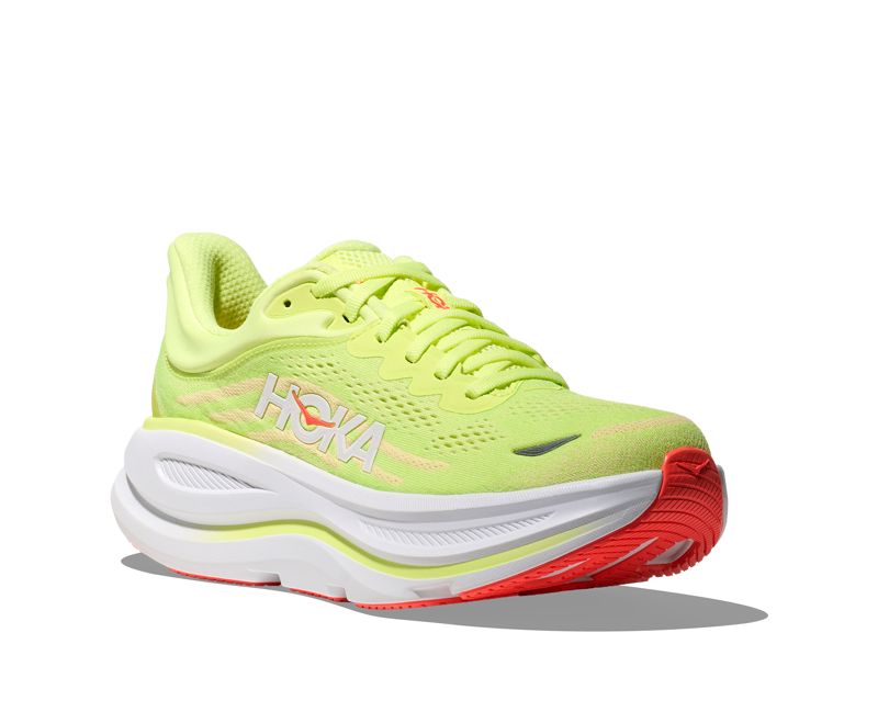 Hoka Women's Bondi 9 in Neon Yuzu/Sunlight-3