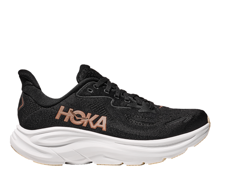 Hoka Women's Clifton 10 in Black/Rose Gold
