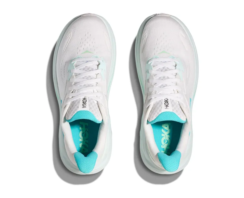 Hoka Women's Clifton 10 in White/Cielo Blue-7