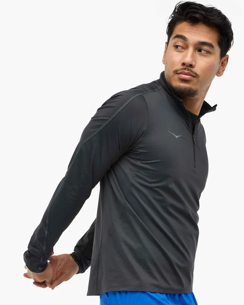 Hoka Men's Glidetech Quarter Zip in Black-1