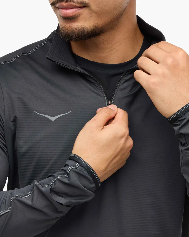 Hoka Men's Glidetech Quarter Zip in Black-3