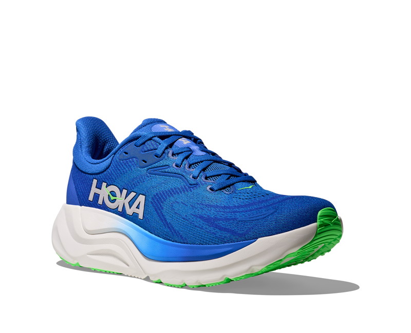 Hoka Men's Arahi 8 in Cobalt Blue/Neon Green-3